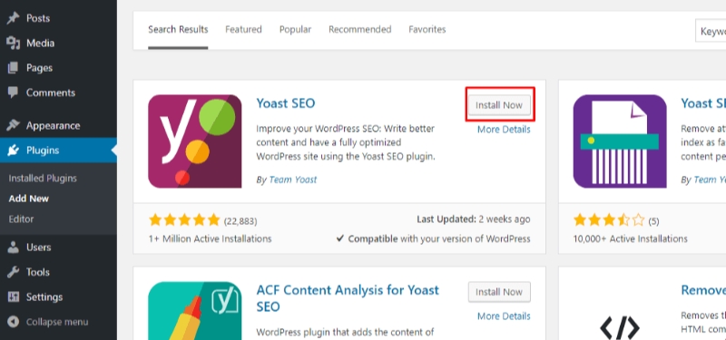 Cài đặt plugin Yoast SEO